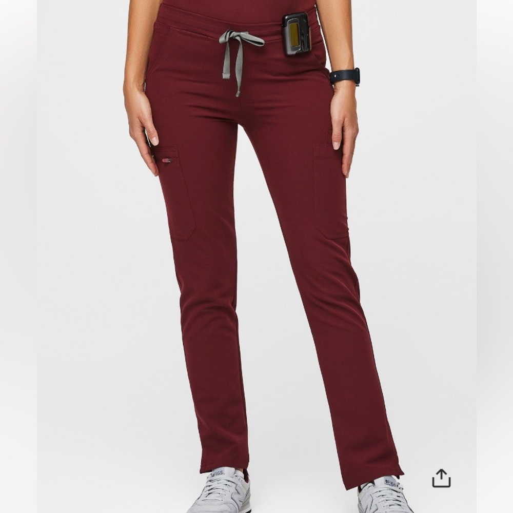 FIGS yola skinny scrub pants burgundy